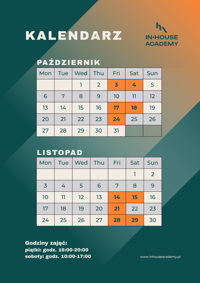 Kalendarz II edycji In-house Academy